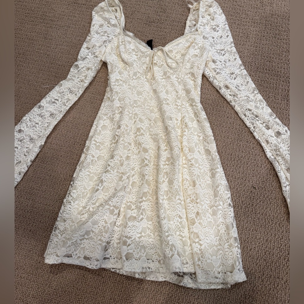 Lace flowy mini dress